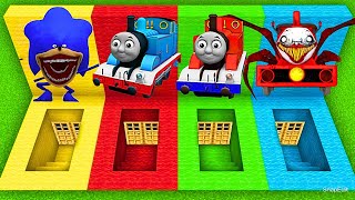 i Found Choo Choo Charles, Thomas Train 😱 Horror Secret Tunnels in Minecraft