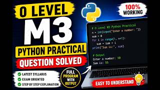 O Level Practical 2026 | PR3 Python | O Level Practical Solved Question 2026 | M3-R5 Python