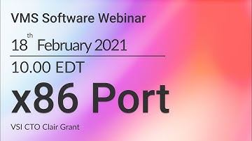 Webinar 12: x86 State of the Port