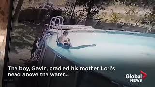 10-year-old boy saves mom from drowning during seizure caught on camera