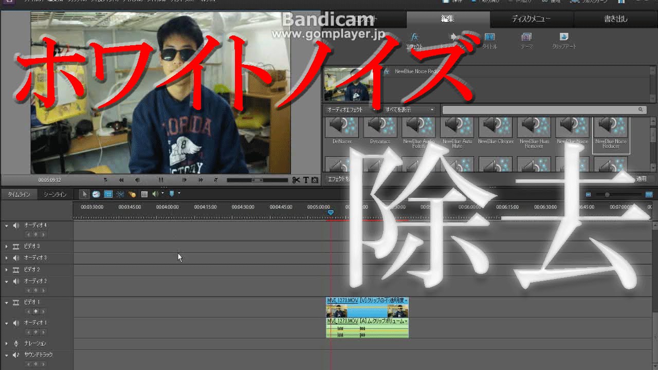 動画編集ソフトを使って ホワイトノイズを消す 小さくする Youtube