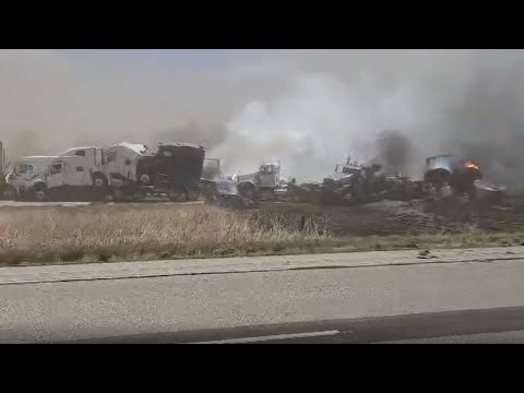 I-55 shut down after 'dust storm' causes large crash in Illinois