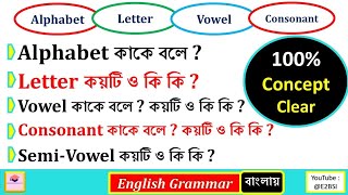 Alphabet | Letter | Vowel | Consonant |Semi-Vowel| Learn English Grammar in Bengali Language | E2BSI screenshot 5