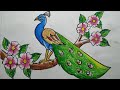 how to draw a peacock step by step,easy peacock drawing,how to draw peacock by oil pastel color,