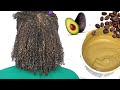 DIY Hair Mask Ep 8 💦 Coffee &amp; Avocado  | For frizzy, dry, slow growth natural hair