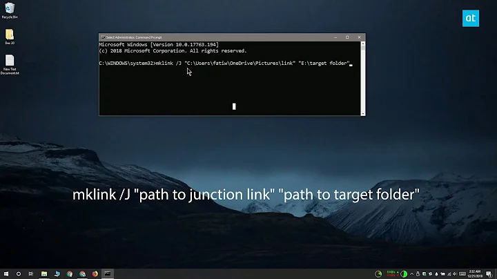 How to create and delete a junction link on Windows 10