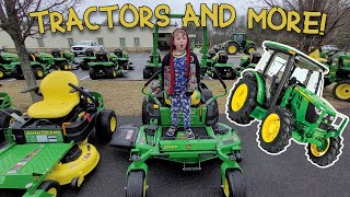 John Deere snowplows, tractors, lawnmowers & more - We see them ALL in this video! Videos for Kids