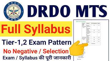 DRDO MTS Syllabus 2020 | DRDO MTS Exam Pattern 2020 | DRDO MTS Selection Process