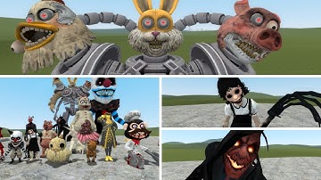 ALL DARK DECEPTION CHAPTERS 1-4 NPCS VS ALL FNAF 1-9 SECURITY BREACH ANIMATRONICS In Garry