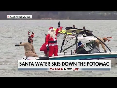 Video: The Waterskiing Santa 2018 În Washington, D.C