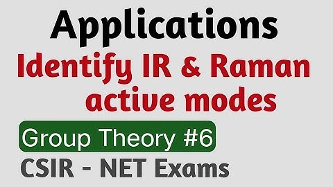 Group Theory Applications ; Identify IR & RAMAN active modes