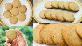 Aata biscuits recipe|crispy whole wheat biscuits recipe|Eggless & Without Oven|aata cookies on tawa|