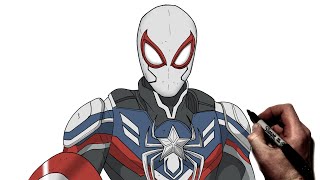 How To Draw Captain Spider | Step By Step | Marvel