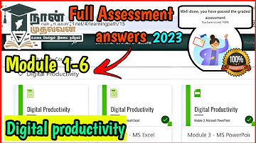 Digital Productivity(Module1-6) Microsoft Naanmuthalvan assessment answers💯 2023 #naanmudhalvan