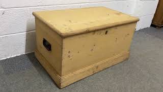 Victorian Pine Flat Top Blanket Box (A6702B) @PinefindersCoUk