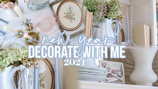 new year DECORATE WITH ME 2024 | vintage cottage decorating ideas!