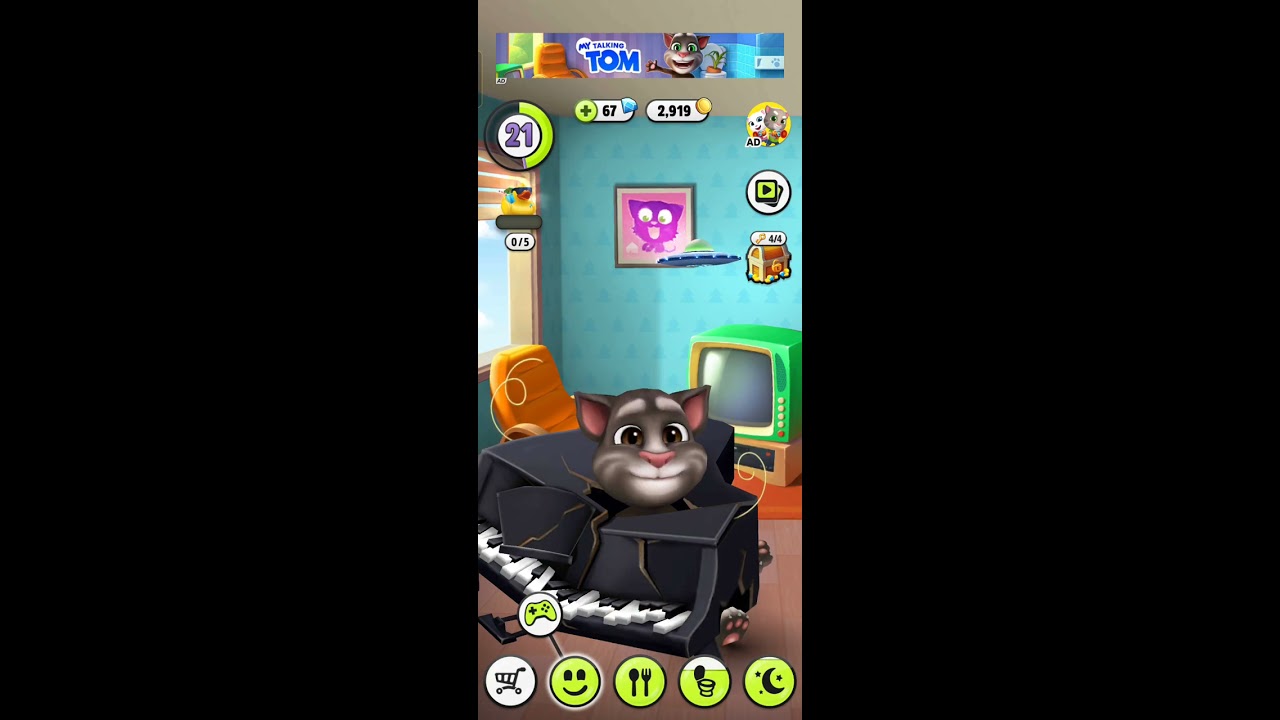 My Talking Tom Gets Crushed Piano