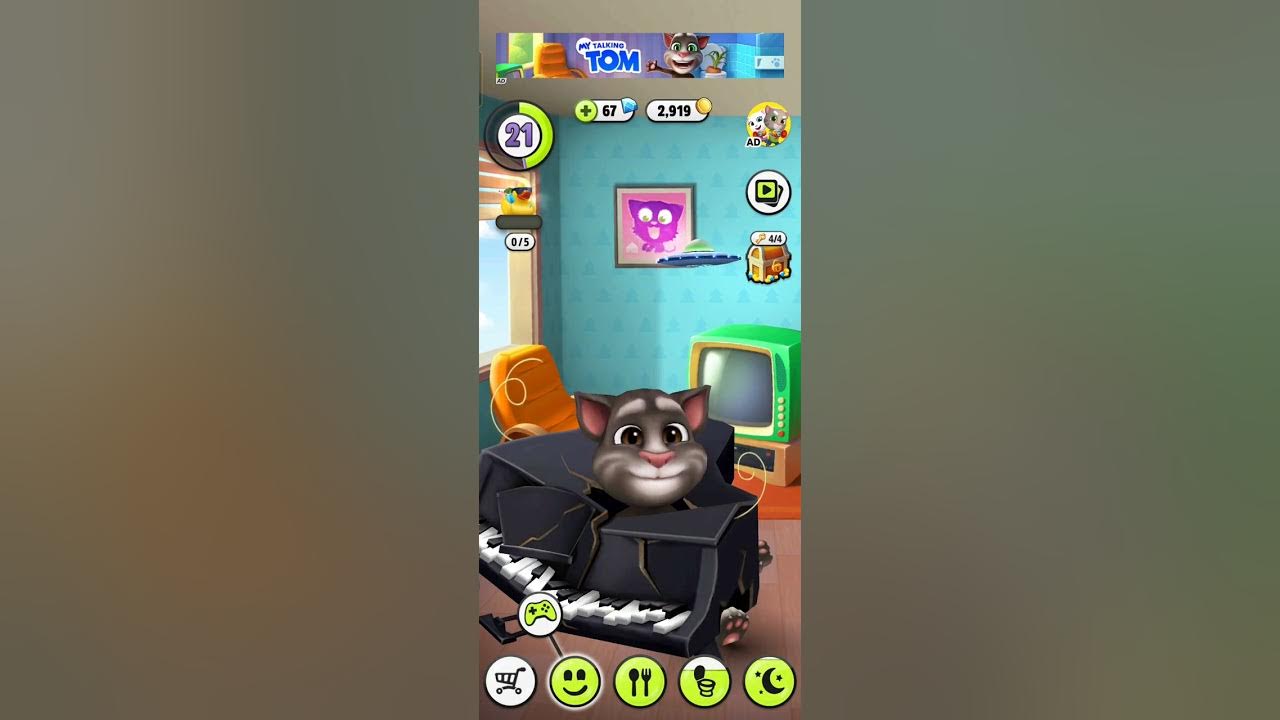 My Talking Tom Gets Crushed Piano