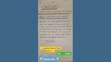 #Central idea of the poem 