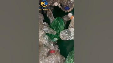 Remove the labels from waste plastic bottles by 3-barrel label remover #machine #technology