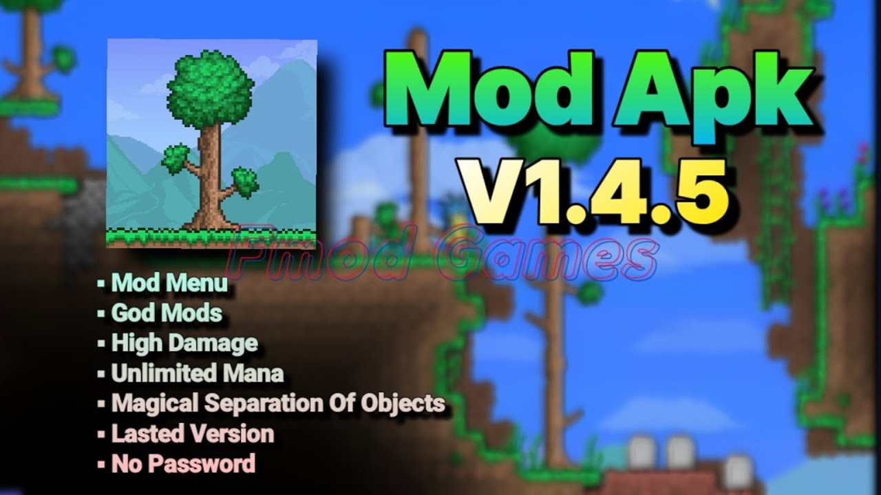 Terraria Mod Apk v1.4.5 | Mod Menu | God Mods | Unlimited Mana