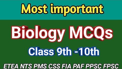 Class 9th-10th Most important biology MCQs // Biology MCQs class 9th