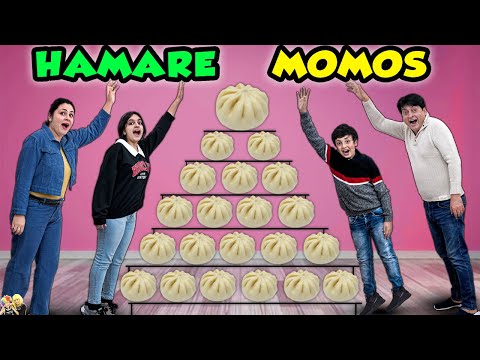 HAMARE MOMOS | Family Comedy Eating Challenge | Momos Challenge | Aayu and Pihu Show