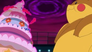 Ash Vs Opal,Bloatmax Pikachu/Fatmax pikachu Vs Gigantamax Alcremie || Pokemon Journeys episode 82.