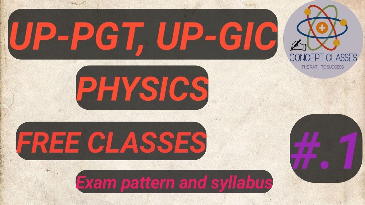 UP-PGT physics | UP-GIC Physics 2021| up-pgt exam pattern aur syllabus 2021| Free up-pgtphysicsclass