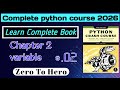 # 02 | What Are Variables in Python? | Learn Python Step-by-Step With Book | Start Here! in 2026