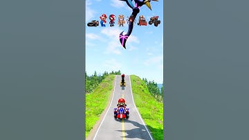 Mario Kart vs Giant Magic Hammer – BeamNG Drive Impossible Crash Challenge!