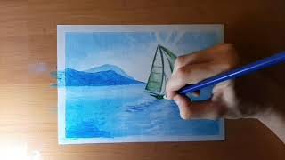 Sailing Ship - Oil Pastel