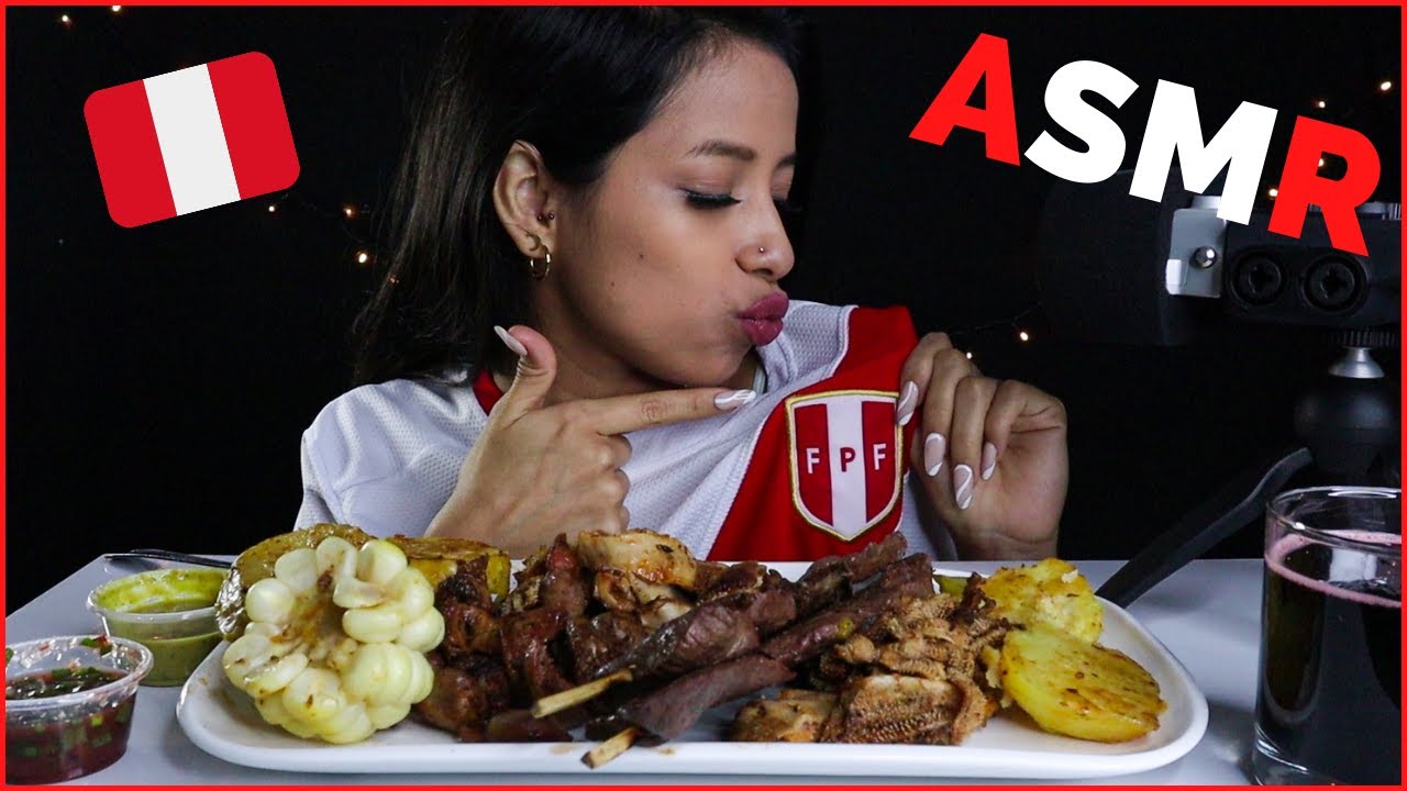 ⭐️ ASMR // Comiendo Anticuchos Celebrando El Bicentenario Del Perú !
