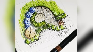 Hand Rendering Landscape Design