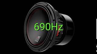 Tone frequency 690Hz. Test your hearing! speakers/headphones/subwoofer