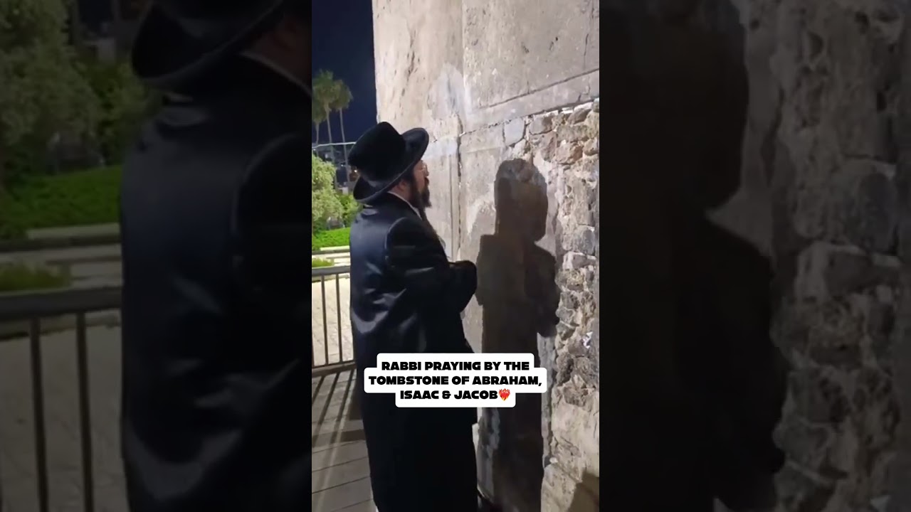 Mezbish Rabbi praying by the tombstone of Abraham, Isaac & Jacob in Hebron, Israel❤️‍🔥