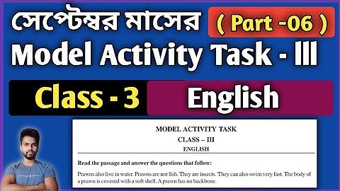 Class-3 English Model Activity Task Part 6 || Model Activity Task Class-3 English September 2021