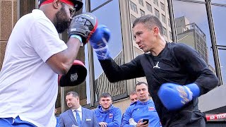 NO MORE MEXICAN STYLE! GENNADY GOLOVKIN NEW BOXING SKILLS ON THE MITTS IN WORKOUT WITH NEW TRAINER