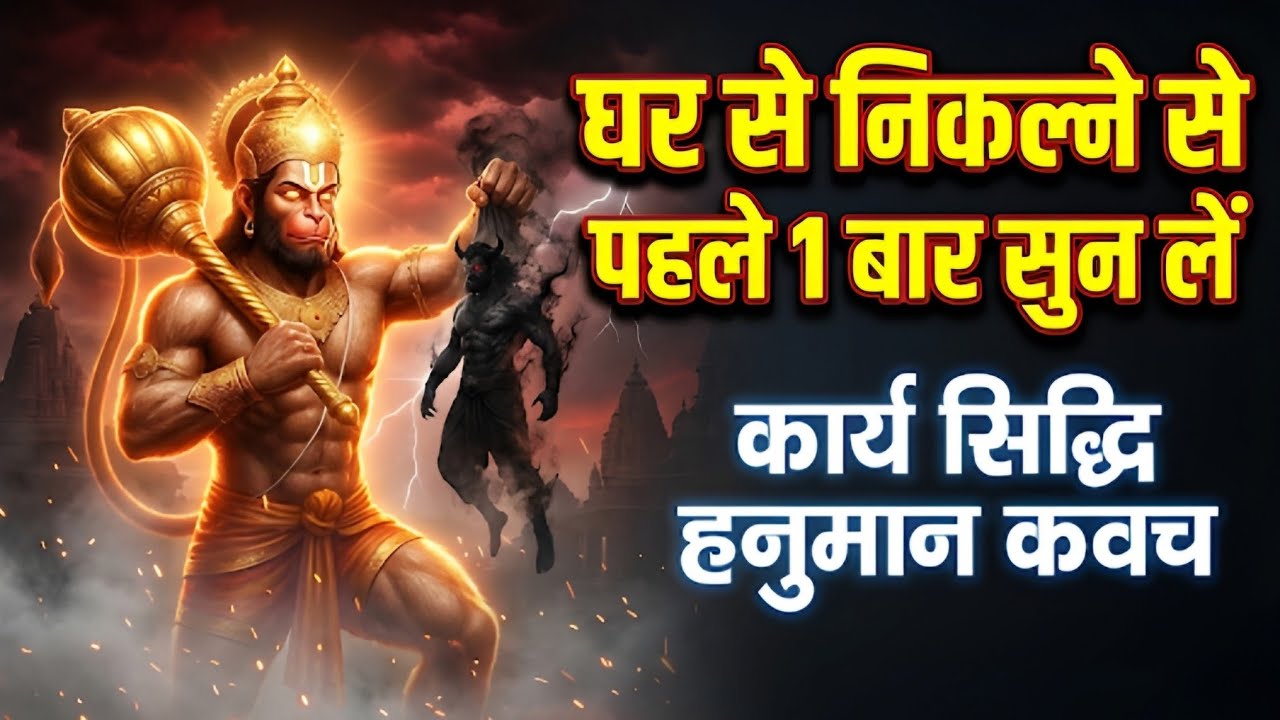 घर से निकलने से पहले 1 बार सुन लें 🔥 कार्य सिद्धि 11 मुखी हनुमान कवच shatru nashak hanuman mantra 