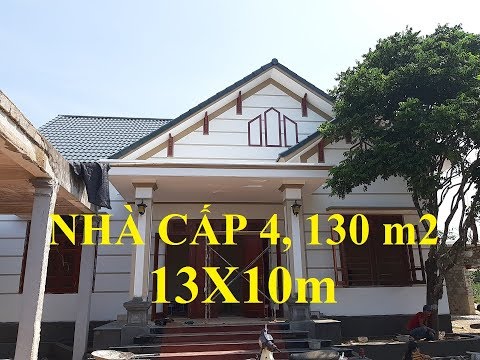Mẫu nhà cấp 4 diện tích 130m2 kích thước 13x10m có 4 phòng ngủ bên sườn đồi thơ mộng