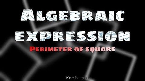 Algebraic expression | perimeter of a square | Math pot