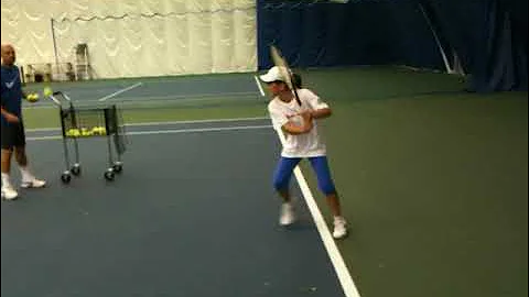 ATI Coach Dean Coburn working with Bianca Andreesc...