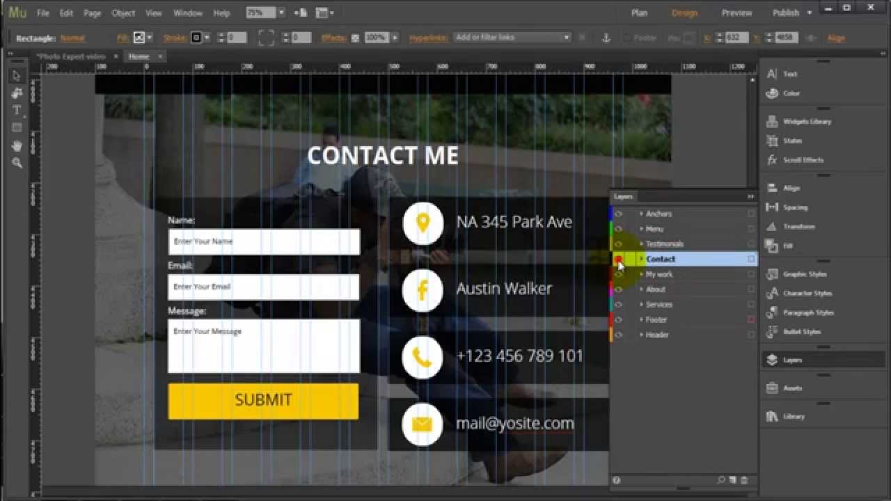 Adobe Muse Template Photo Expert How To Edit Contact Me Adobe Muse Template Photo Expert How To Edit Contact Me Section