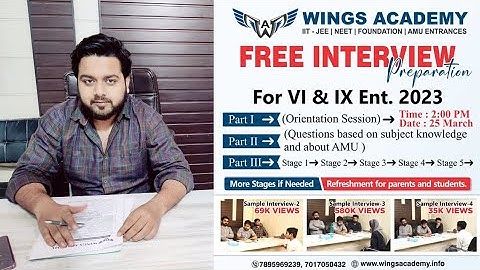 Free Interview Preparation | 9th Entrance and 6th Entrance | Wings Academy