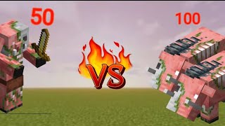 #minecraft #gameplay  #100 Zoglin VS 50 Zombified piglin #war zone #battle