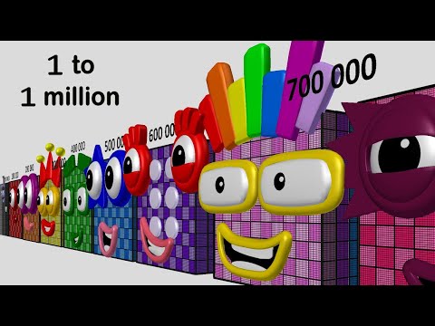 Numberblocks from 1 to 1,000,000.  Fan-made #Numberblocks