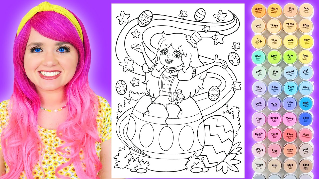 ASMR Coloring Kimmi The Clown Easter Eggs Calming ASMR Coloring for