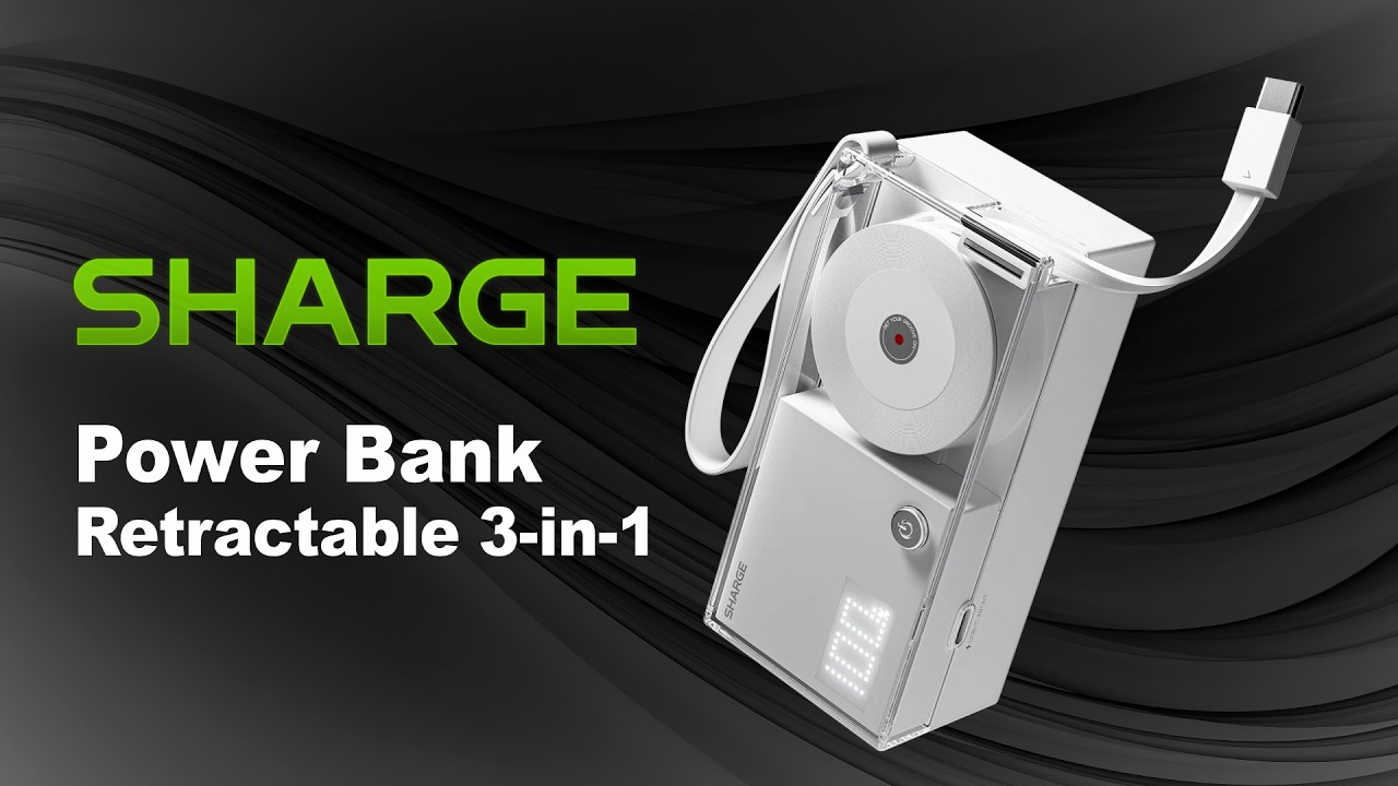 Stop Carrying Cables 🛑 SHARGE Retractable 3-in-1 Power Bank