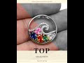 Chainstones Multi-Color Spinel Angel Wing Necklace | 925 Sterling Silver Guardian Pendant | Memor...