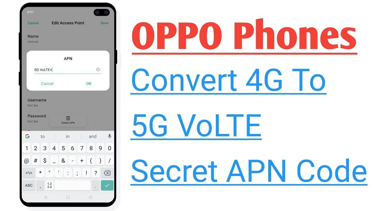 OPPO Phone Convert 4G To 5G || Secret APN Code To increase Internet